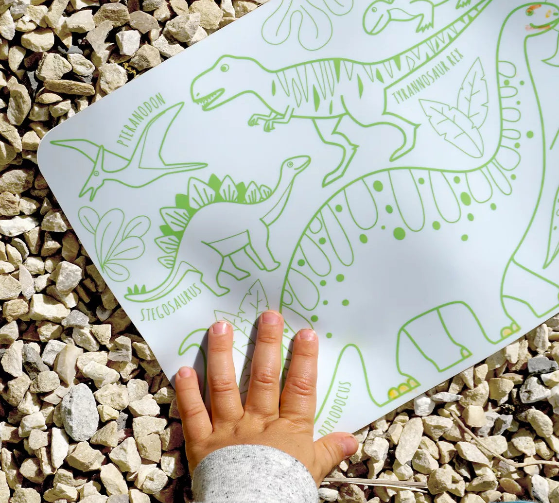 Coloriage nomade: mini Playmat réversible- Réutilisable- DINO - Magic Môme