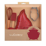 ‍♂️ UN KIT PÂTISSERIE SORCIER - Un kit d'ustensiles pour confectionner des gâteaux en forme de chapeau magique et des biscuits, cookies ou sablés en forme de jolie chouette. Le coffret cadeau idéal pour faire ses premiers pas en pâtisserie, une activité ludique et gourmande pour tous les magiciens en herbe ! PRATIQUES & LUDIQUES - Ce coffret contient 4 ustensiles : un fouet et une cuillère fabriqués en bois et silicone, un découpoir chouette en inox et un moule chapeau en silicone. Des accessoires pratiques